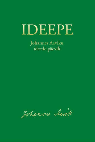 Johannes Aavik, Ideepe. Johannes Aaviku ideede päevik