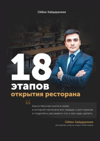 Ойбек Хайдаралиев, 18 этапов открытия ресторана. Ресторан с нуля за 3 месяца