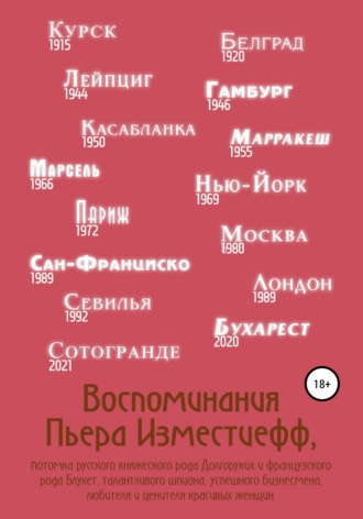 Пьер Изместиефф, Воспоминания Пьера Изместиефф, потомка русского княжеского рода Долгоруких и французского рода Блукет, талантливого шпиона, успешного бизнесмена, любителя и ценителя красивых женщин